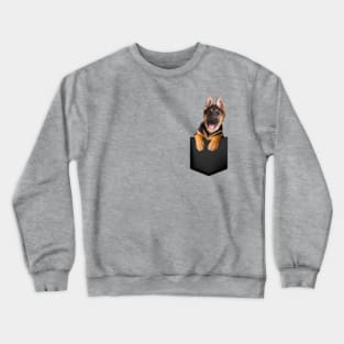 German Shepherd in Pocket Funny German Shepard Crewneck Sweatshirt